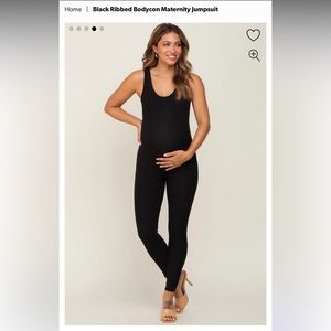Pinkblush Ribbed Bodycon Maternity Jumpsuit